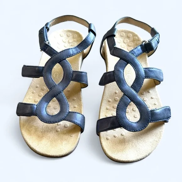 VIONIC Jodie Blue Leather Strappy Sandals Size 6 Women - Picture 1 of 12